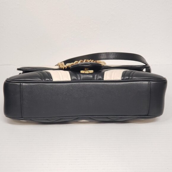 Gucci Marmont Large Black & White Shoulder Bag 675-100725 - Picture 8 of 16